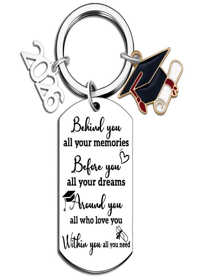 Aisity 2026 Graduation Gifts for Her Him Class Of 2026 Graduation Keychain for University College Middle High School Graduate 2026 Souvenir for Senior Masters Degree Student - Image 1